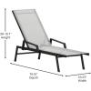 Flash Furniture Brazos Adjustable Chaise Lounge Chair with Arms, All-Weather Outdoor Five-Position Recliner, Black/Brown(Gray/Black)