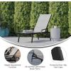 Flash Furniture Brazos Adjustable Chaise Lounge Chair with Arms, All-Weather Outdoor Five-Position Recliner, Black/Brown(Gray/Black)