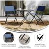 Flash Furniture Brazos Commercial Indoor-Outdoor Folding Chairs, Flex Comfort Backs/Seats, Metal Frames, Portable Lightweight Foldable Design, Set of 2, Navy/Black(Navy)