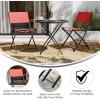 Flash Furniture Brazos Commercial Indoor-Outdoor Folding Chairs, Flex Comfort Backs/Seats, Metal Frames, Portable Lightweight Foldable Design, Set of 2, Navy/Black(Red)