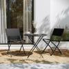 Flash Furniture Brazos Commercial Indoor-Outdoor Folding Chairs, Flex Comfort Backs/Seats, Metal Frames, Portable Lightweight Foldable Design, Set of 2, Navy/Black(Black)
