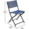 Flash Furniture Brazos Commercial Indoor-Outdoor Folding Chairs, Flex Comfort Backs/Seats, Metal Frames, Portable Lightweight Foldable Design, Set of 2, Navy/Black(Navy)