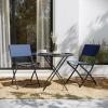 Flash Furniture Brazos Commercial Indoor-Outdoor Folding Chairs, Flex Comfort Backs/Seats, Metal Frames, Portable Lightweight Foldable Design, Set of 2, Navy/Black(Navy)