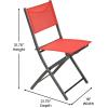 Flash Furniture Brazos Commercial Indoor-Outdoor Folding Chairs, Flex Comfort Backs/Seats, Metal Frames, Portable Lightweight Foldable Design, Set of 2, Navy/Black(Red)