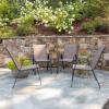 Flash Furniture Brazos Series Red Outdoor Stack Chair with Flex Comfort Material and Metal Frame, Set of 4(Brown)