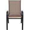 Flash Furniture Brazos Series Red Outdoor Stack Chair with Flex Comfort Material and Metal Frame, Set of 4(Brown)