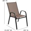 Flash Furniture Brazos Series Red Outdoor Stack Chair with Flex Comfort Material and Metal Frame, Set of 4(Brown)