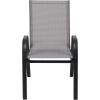 Flash Furniture Brazos Series Red Outdoor Stack Chair with Flex Comfort Material and Metal Frame, Set of 4(Grey)