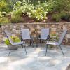 Flash Furniture Brazos Series Red Outdoor Stack Chair with Flex Comfort Material and Metal Frame, Set of 4(Grey)