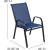Flash Furniture Brazos Series Red Outdoor Stack Chair with Flex Comfort Material and Metal Frame, Set of 4(Navy)