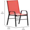 Flash Furniture Brazos Series Red Outdoor Stack Chair with Flex Comfort Material and Metal Frame, Set of 4(Red)