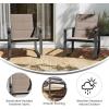 Flash Furniture Brazos Set of 2 Gray Outdoor Rocking Chairs with Flex Comfort Material and Black Metal Frame,Gray/Black(Brown)