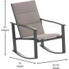 Flash Furniture Brazos Set of 2 Gray Outdoor Rocking Chairs with Flex Comfort Material and Black Metal Frame,Gray/Black(Brown)