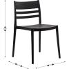 Flash Furniture Bridgeport Slat Back Patio Chair with Contoured Seat, Commercial All-Weather Stacking Resin Chair, UV Resistant, Indoor-Outdoor, Black, Set of 4(Black)
