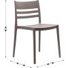 Flash Furniture Bridgeport Slat Back Patio Chair with Contoured Seat, Commercial All-Weather Stacking Resin Chair, UV Resistant, Indoor-Outdoor, Black, Set of 4(Grey)