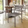 Flash Furniture Bridgeport Slat Back Patio Chair with Contoured Seat, Commercial All-Weather Stacking Resin Chair, UV Resistant, Indoor-Outdoor, Black, Set of 4(Grey)