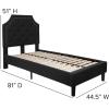 Flash Furniture Brighton Twin Size Tufted Upholstered Platform Bed in Light Gray Fabric(Black)