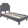 Flash Furniture Brighton Twin Size Tufted Upholstered Platform Bed in Light Gray Fabric(Light Gray)