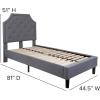 Flash Furniture Brighton Twin Size Tufted Upholstered Platform Bed in Light Gray Fabric(Light Gray)