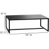 Flash Furniture Brock Commercial Grade Steel Modern Patio Coffee Table, Rectangular Outdoor Coffee Table with Textured Top and Square Leg Frame, Black