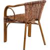 Flash Furniture Cadiz Series Dark Red Bamboo-Aluminum Indoor-Outdoor Restaurant-Patio Chair with Burning Brown Rattan(Burning Brown Rattan/Dark Red Bamboo-aluminum Frame)