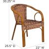 Flash Furniture Cadiz Series Dark Red Bamboo-Aluminum Indoor-Outdoor Restaurant-Patio Chair with Burning Brown Rattan(Burning Brown Rattan/Dark Red Bamboo-aluminum Frame)