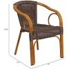 Flash Furniture Cadiz Series Dark Red Bamboo-Aluminum Indoor-Outdoor Restaurant-Patio Chair with Burning Brown Rattan(Dark Brown Rattan/Red Bamboo-aluminum Frame)