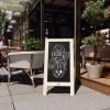 Flash Furniture Canterbury Magnetic Chalkboard Sign – Robin Blue Wood Frame – 30″ x 20″ – Freestanding Double Sided Magnetic Chalkboard Surface – Indoor/Outdoor(White)
