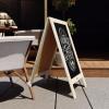 Flash Furniture Canterbury Magnetic Chalkboard Sign – Robin Blue Wood Frame – 30″ x 20″ – Freestanding Double Sided Magnetic Chalkboard Surface – Indoor/Outdoor(White)
