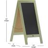 Flash Furniture Canterbury Magnetic Chalkboard Sign – Robin Blue Wood Frame – 30″ x 20″ – Freestanding Double Sided Magnetic Chalkboard Surface – Indoor/Outdoor(Rustic Green)