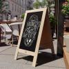 Flash Furniture Canterbury Magnetic Chalkboard Sign – Robin Blue Wood Frame – 30″ x 20″ – Freestanding Double Sided Magnetic Chalkboard Surface – Indoor/Outdoor(Weathered Brown)
