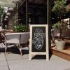 Flash Furniture Canterbury Magnetic Chalkboard Sign – Robin Blue Wood Frame – 30″ x 20″ – Freestanding Double Sided Magnetic Chalkboard Surface – Indoor/Outdoor(Weathered Brown)