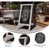 Flash Furniture Canterbury Magnetic Chalkboard Sign – Robin Blue Wood Frame – 30″ x 20″ – Freestanding Double Sided Magnetic Chalkboard Surface – Indoor/Outdoor(Gray Wash)
