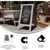 Flash Furniture Canterbury Magnetic Chalkboard Sign Set – Whitewashed Wood Frame – 48″ x 24″ – Indoor/Outdoor – Includes 8 Chalk Markers, 10 Stencils, 2 Magnets(Gray Wash)