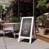 Flash Furniture Canterbury Magnetic Chalkboard Sign Set – Whitewashed Wood Frame – 48″ x 24″ – Indoor/Outdoor – Includes 8 Chalk Markers, 10 Stencils, 2 Magnets(White Wash)