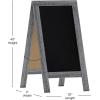 Flash Furniture Canterbury Magnetic Chalkboard Sign Set – Whitewashed Wood Frame – 48″ x 24″ – Indoor/Outdoor – Includes 8 Chalk Markers, 10 Stencils, 2 Magnets(Gray Wash)