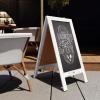 Flash Furniture Canterbury Magnetic Chalkboard Sign Set – Whitewashed Wood Frame – 48″ x 24″ – Indoor/Outdoor – Includes 8 Chalk Markers, 10 Stencils, 2 Magnets(White Wash)