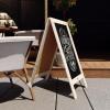 Flash Furniture Canterbury Magnetic Chalkboard Sign Set – Whitewashed Wood Frame – 48″ x 24″ – Indoor/Outdoor – Includes 8 Chalk Markers, 10 Stencils, 2 Magnets(Weathered Brown)
