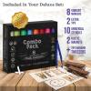 Flash Furniture Canterbury Magnetic Chalkboard Sign Set – Whitewashed Wood Frame – 48″ x 24″ – Indoor/Outdoor – Includes 8 Chalk Markers, 10 Stencils, 2 Magnets(Gray Wash)
