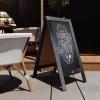 Flash Furniture Canterbury Magnetic Chalkboard Sign Set – Whitewashed Wood Frame – 48″ x 24″ – Indoor/Outdoor – Includes 8 Chalk Markers, 10 Stencils, 2 Magnets(Black)