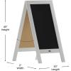 Flash Furniture Canterbury Magnetic Chalkboard Sign Set – Whitewashed Wood Frame – 48″ x 24″ – Indoor/Outdoor – Includes 8 Chalk Markers, 10 Stencils, 2 Magnets(Solid White)