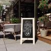 Flash Furniture Canterbury Magnetic Chalkboard Sign Set – Whitewashed Wood Frame – 48″ x 24″ – Indoor/Outdoor – Includes 8 Chalk Markers, 10 Stencils, 2 Magnets(Weathered Brown)