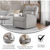 Flash Furniture Cash Swivel Glider Rocking Recliner, Manual Recliner with 360 Degree Swivel, for Living Room, Bedroom, or Nursery, Fabric Upholstered, Light Gray(Light Gray)