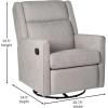 Flash Furniture Cash Swivel Glider Rocking Recliner, Manual Recliner with 360 Degree Swivel, for Living Room, Bedroom, or Nursery, Fabric Upholstered, Light Gray(Light Gray)