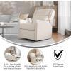Flash Furniture Cash Swivel Glider Rocking Recliner, Manual Recliner with 360 Degree Swivel, for Living Room, Bedroom, or Nursery, Fabric Upholstered, Light Gray(Cream)