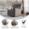 Flash Furniture Cash Swivel Glider Rocking Recliner, Manual Recliner with 360 Degree Swivel, for Living Room, Bedroom, or Nursery, Fabric Upholstered, Light Gray(Dark Gray)