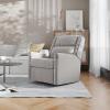 Flash Furniture Cash Swivel Glider Rocking Recliner, Manual Recliner with 360 Degree Swivel, for Living Room, Bedroom, or Nursery, Fabric Upholstered, Light Gray(Light Gray)
