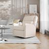 Flash Furniture Cash Swivel Glider Rocking Recliner, Manual Recliner with 360 Degree Swivel, for Living Room, Bedroom, or Nursery, Fabric Upholstered, Light Gray(Cream)