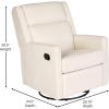 Flash Furniture Cash Swivel Glider Rocking Recliner, Manual Recliner with 360 Degree Swivel, for Living Room, Bedroom, or Nursery, Fabric Upholstered, Light Gray(Cream)