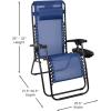 Flash Furniture Celestial Adjustable Folding Mesh Zero Gravity Reclining Lounge Chair with Pillow and Cup Holder Tray in Navy, Set of 2(Navy)
